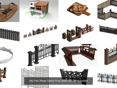 242 Part Mega Game Prop Asset Set 3D Model Pack