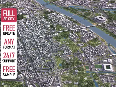 Warsaw Low-poly 3D model