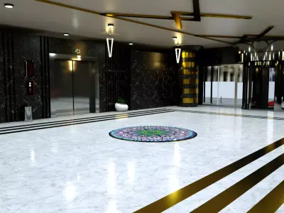 3d fantastic hotel lobi model 3D model