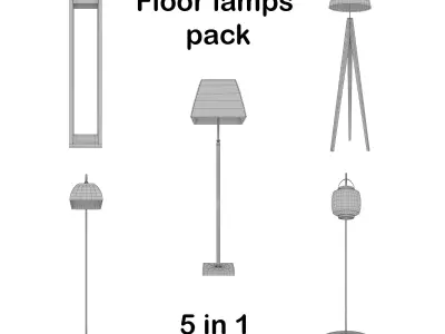 Floor Lamps Pack Armani Casa 3D model