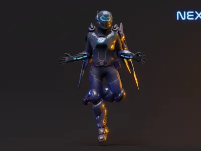 Nexus - Low Poly Sci-fi Character Low-poly 3D model