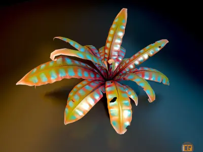 Alien Plant Fern Type 3 Low-poly 3D model