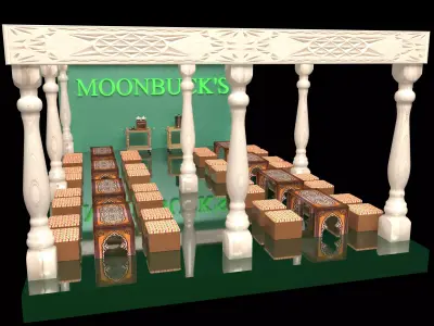 Moonbucks Cafe House 4K 3D model