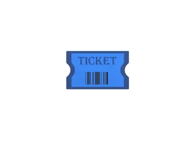 Cartoon Ticket v1 003 Low-poly 3D model