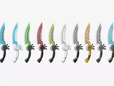 10 SciFi Daggers A Collection - Sci Fi Weapon Design 3D Model Pack