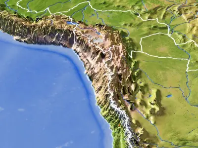 South America High resolution 3D relief maps 3D model