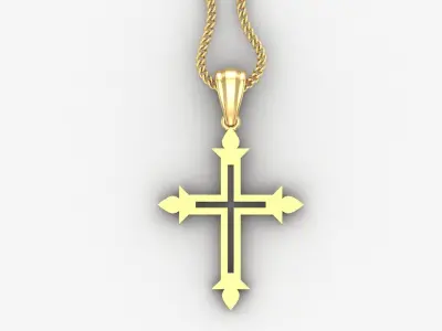High Cross Pendant Light Gold 18K 4CP021 3D print model