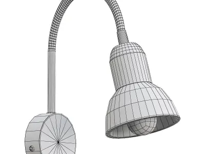 A3116AP-1SS chrome wall light with shade 3D model