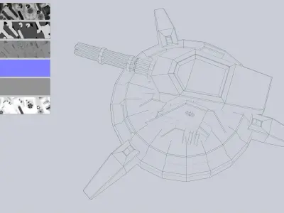 Scifi advance turret Low-poly 3D model buy