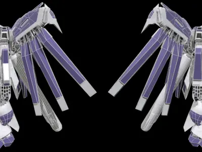Hi Nu Kai Gundam Low-poly 3D model
