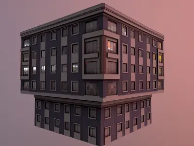 Architectural Building-9 Low-poly 3D model