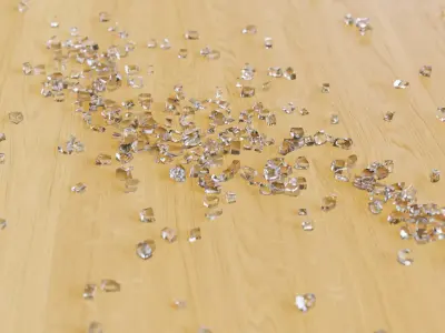 Broken Glass Debris - Small Low-poly 3D model