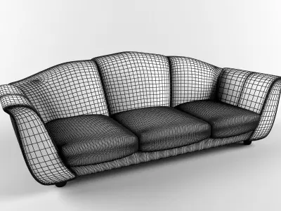 Light Green Comfy Sofa 3D model