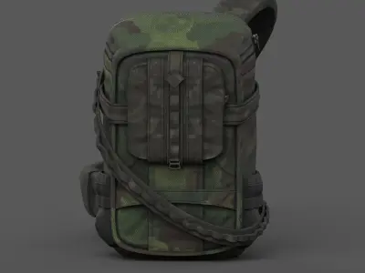 Backpack military combat soldier armor scifi Generic camp human  Low-poly 3D model