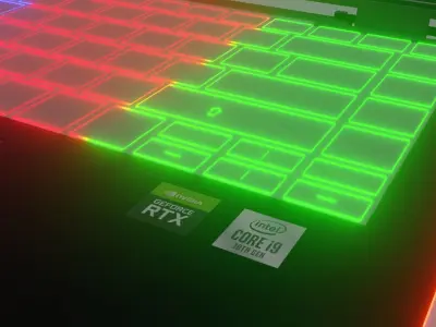 Gaming Laptop RGB Free low-poly 3D model