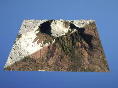 Landscape Environment Volcano Snow 28 Low-poly 3D model