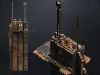 SUB-D Scifi Megascale Industrial Building 01 3D model