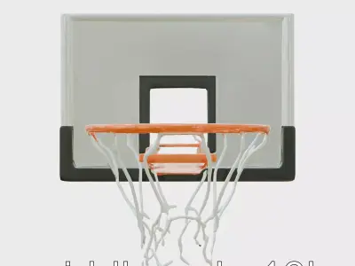 Basketball Hoop with Sturdy Metal Rim and Net Low-poly 3D model
