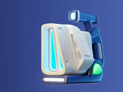 Cartoon-style Game Weapon Gun Props with a Sense of Technology 3D model