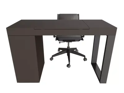 Minimalist Desk and Ergonomic Chair 3D model