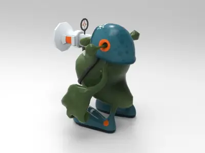 Animated Alien Soldier - Cartoon - Game Ready Low-poly 3D model