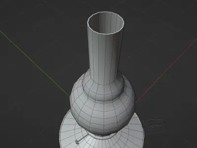 Old oil lamp Low-poly 3D model