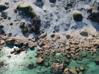 sandy rocky beach 3D model