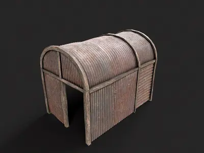 Metal Plates Hut Collection Low-poly 3D model