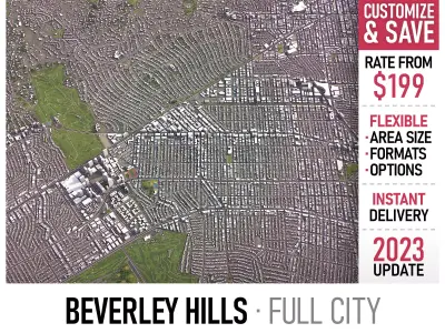 Beverley Hills - 3D City Model Low-poly 3D model