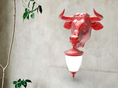 Buffalo Head Wall Lamp 3D print model