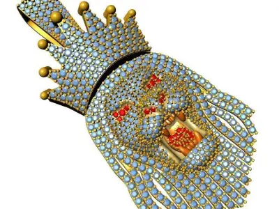 HIP HOP LION KING JEWELLERY 3D model