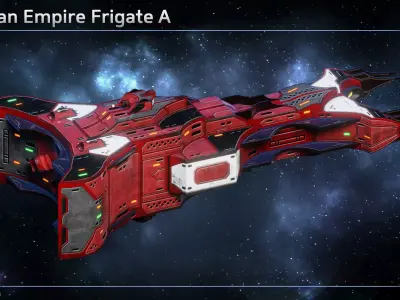 Spaceship Thaalian Empire Frigates Low-poly 3D model