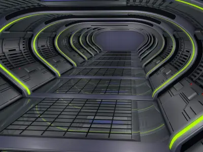 Sci Fi Corridor Interior 3D model