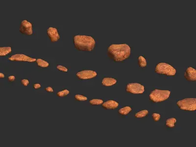 Assorted Rocks - Red Dust Low-poly 3D model