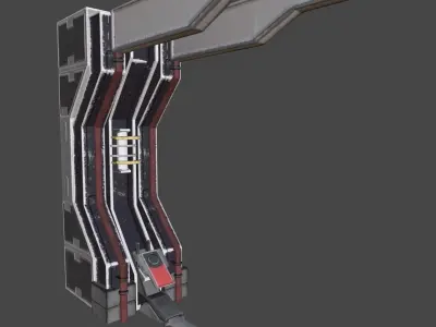 Sci-Fi Piller - Door Low-poly 3D model