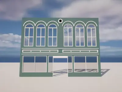 American store front wall Low-poly 3D model