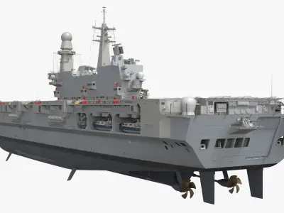  Military Aircraft Carrier Sea Vehicle Gray Simplified 