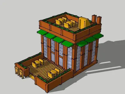 GardenStyle Building Restaurant by Outland Models 3D Printable 3D print model