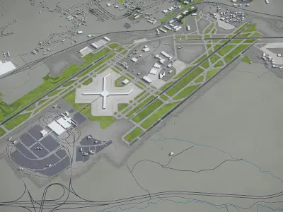 Pittsburgh Airport Low-poly 3D model