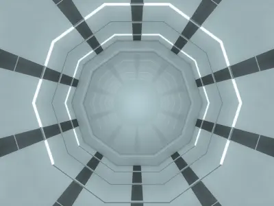 Sci Fi Tunnel Low-poly 3D model shop