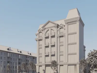 Classical Hotel Building 3D model
