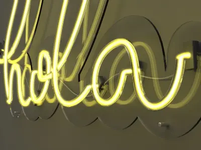 Hola - Neon Sign 3D model