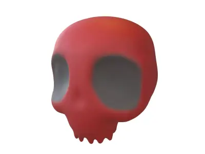 Cartoon Skull v2 006 Low-poly 3D model