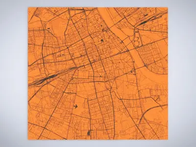 Roads and streets Warsaw Poland 3D model