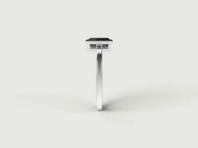 Rectangle 5X7 solitaire ring 3D print model