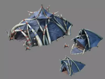 Glacier ancient land - snow tent 01 3D model