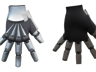 Sci-fi Robotic Gloves Low-poly 3D model