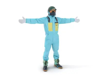 Sky Blue Hazmat Suit model pack Low-poly 3D model