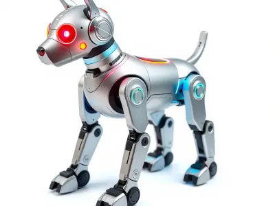 LED Lit Robot Dog model pack with neon strips and dynamic lig... Low-poly 3D model