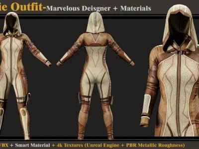 Sci-Fi Outfit-MD-Clo3d-Smart Material- Textures-OBJ-FBX 3D model